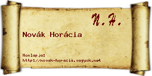 Novák Horácia névjegykártya